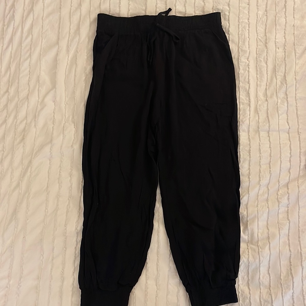 Elastic waist linen jogger pants